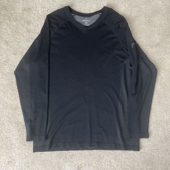Fabletics Training Day Long Sleeve Tee Shirt Mens XL Black Stretch Performance - Picture 1 of 6